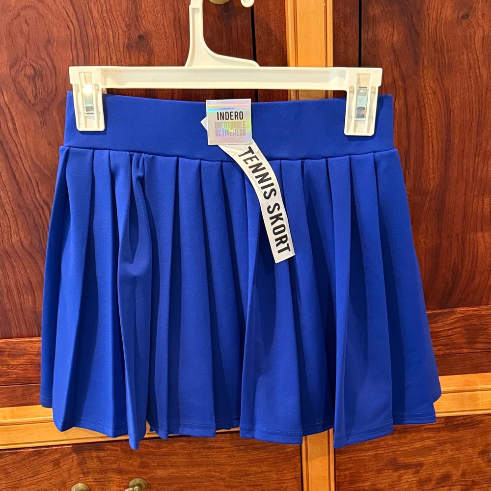 Indero Royal Blue Pleated Tennis Skort